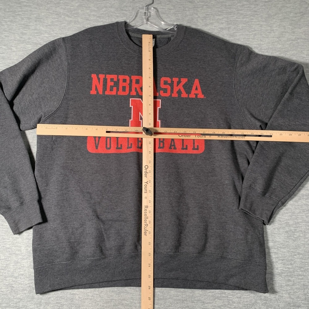 Nebraska Cornhuskers Sweatshirt Mens Large Gray NCAA Volleyball Port & Company - Picture 8 of 12